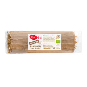 celiacos ESPAGUETIS DE ARROZ INTEGRAL SIN GLUTEN BIO, 500 g