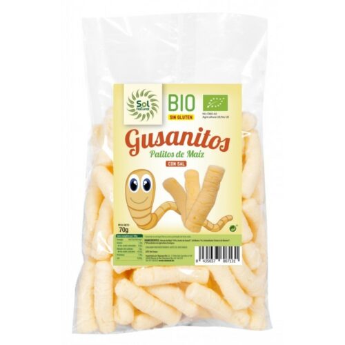 aperitivos y frutos secos GUSANITOS DE MAIZ GIGANTES BIO 70g S/G