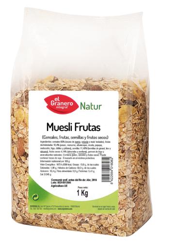 copos, mueslis y salvados MUESLI FRUTAS, 1 Kg