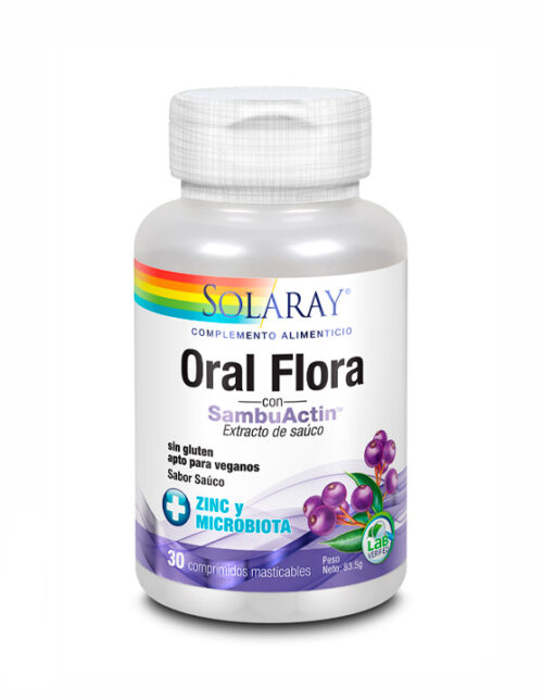 digestivos ORAL FLORA CON SAMBUACTIM SAUCO S/G VEG 30COMP MASTICABLES