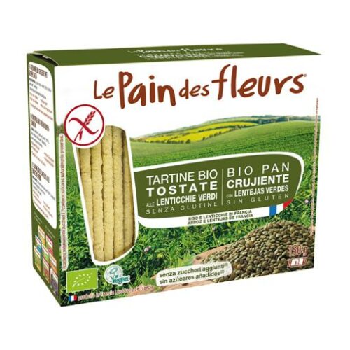 pan PAN DE FLORES CON LENTEJAS VERDES SIN GLUTEN BIO, 150 g