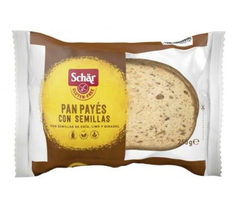 celiacos PAN PAYES CON SEMILLAS, 250 gr.