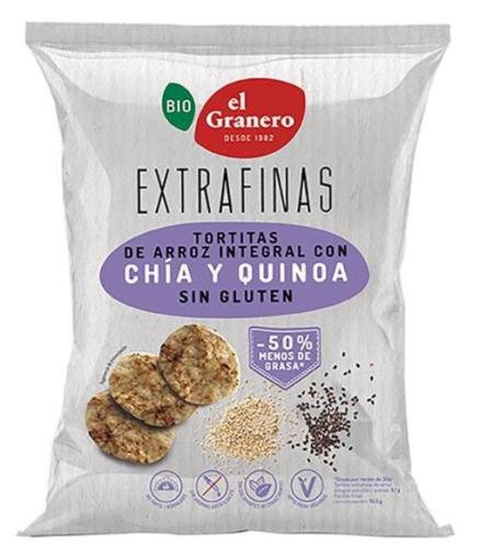 aperitivos y frutos secos TORTITAS EXTRAFINAS ARROZ INTEGRAL CON CHIA Y QUINOA S/G BIO 60G