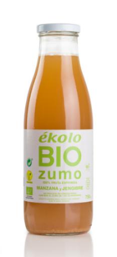 bebidas ZUMO DE MANZANA Y JENGIBRE SIN AZUCAR BIO 750ML