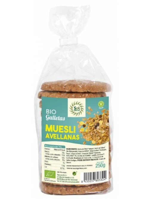 repostería y chocolates GALLETAS DE MUESLI CON AVELLANAS BIO 250G