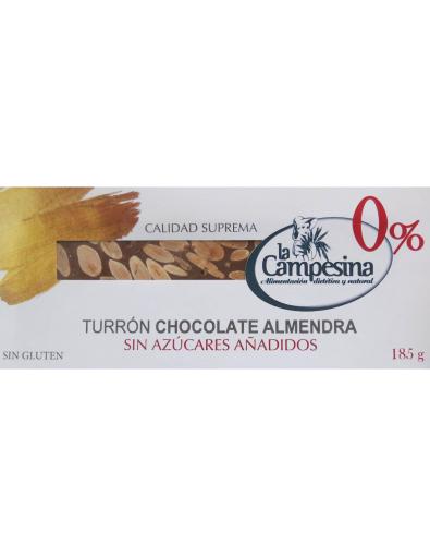 navidad TURRON DE CHOCOLATE ALMENDRA S/AZUCAR 185GR