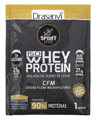 deporte MONODOSIS WHEY PROTEIN AISLADO COOKIES AND CREAM 30G SPORT LIVE DRASANVI