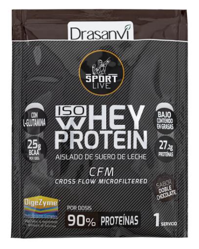 deporte MONODOSIS WHEY PROTEIN AISLADO DOBLE CHOCOLATE 30G SPORT LIVE DRASANVI