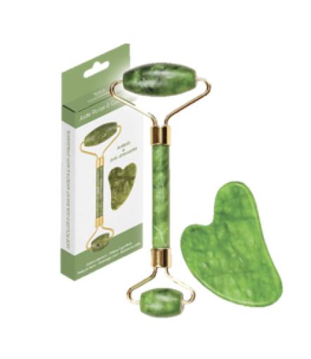 línea facial PACK JADE RODILLO FACIAL Y PIEDRA GUA SHA