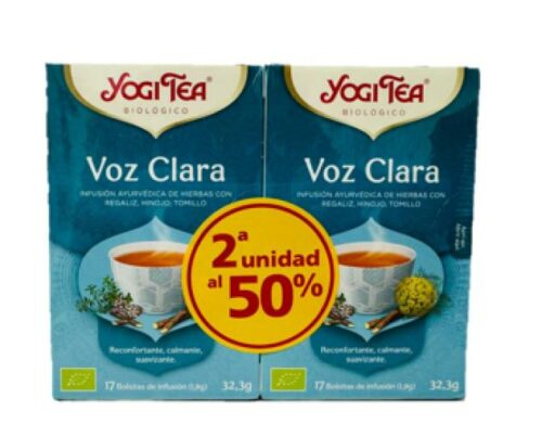 plantas en filtro YOGI TEA VOZ CLARA 2ªUD AL 50% 2X17 BOLSITAS