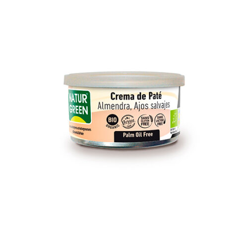 patés y carnes vegetales PATE ALMENDRA Y AJOS SALVAJES 130 g BIO S/G